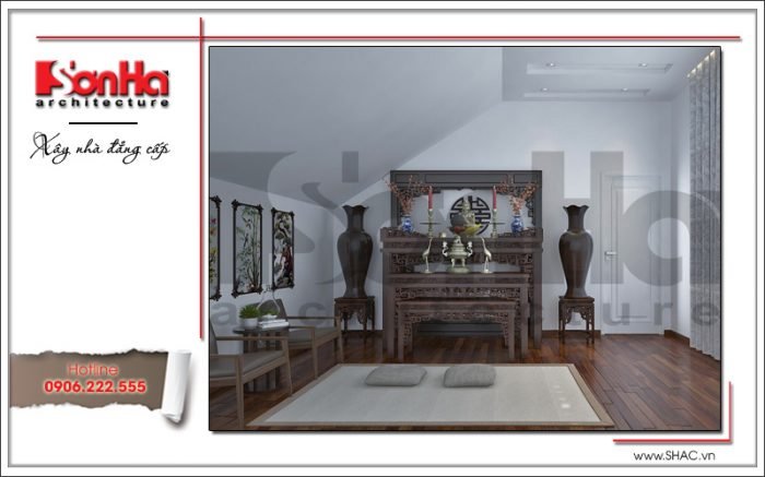 Thiết kế nội thất phòng thờ biệt thự tân cổ điển tại Hải Phòng sh btp 0104