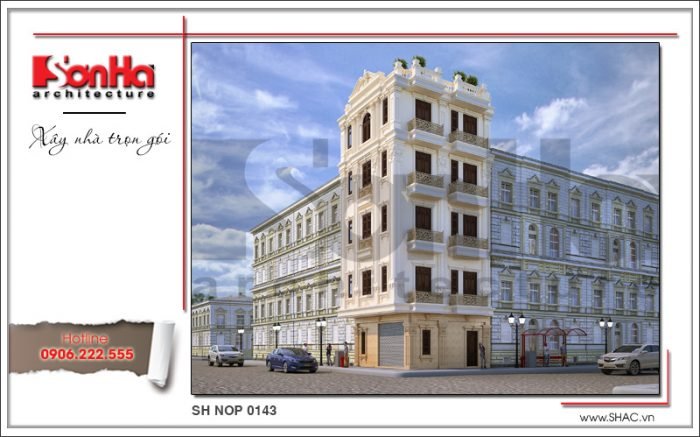 Mẫu kiến trúc nhà ống Pháp tại Hà Nội sh nop 0143