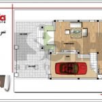 Mặt bằng công năng tầng 1 biệt thự Pháp tại Hải Phòng sh btp 0105