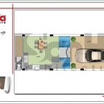 Mặt bằng công năng tầng 1 nhà ống hiện đại tại Hải Phòng sh nod 0173