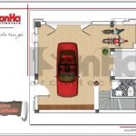 Mặt bằng công năng tầng 1 nhà ống Pháp tại Hà Nội sh nop 0143