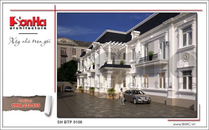 Mẫu kiến trúc biệt thự kết hợp văn phòng tại cà mau sh btp 0106