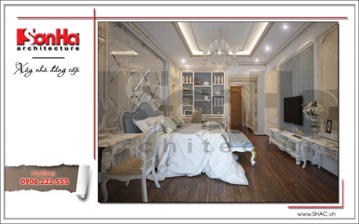 Mẫu Thiết kế nội thất phòng ngủ nhà ống cổ điển tại Quảng Ninh sh nop 0141
