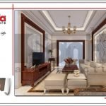 Thiết kế nội thất phòng khách Vincom Shophouse tại Hải Phòng