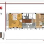 Mặt bằng công năng tầng 2 nhà ống hiện đại tại Hải Phòng sh nod 0173