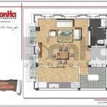 Mặt bằng công năng tầng 2 nhà ống Pháp tại Hà Nội sh nop 0143