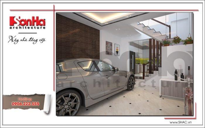 Mẫu thiết kế nội thất gara nhà ống hiện đại tại Hải Phòng sh nod 0170