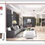 Thiết kế nội thất phòng khách bếp biệt thự tân cổ điển tại Hải Phòng sh btp 0104