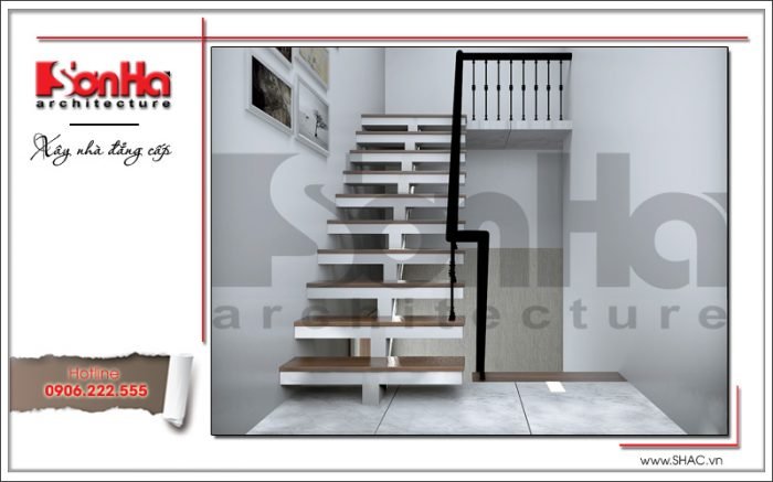 Mẫu thiết kế sảnh thang nhà ống hiện đại tại Hải Phòng sh nod 0171