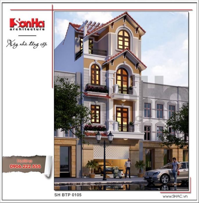 Thiết kế kiến trúc biệt thự cổ điển đẹp sh btp 0105