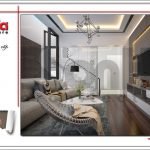 Mẫu thiết kế nội thất phòng khách nhà ống hiện đại tại Hải Phòng sh nod 0170