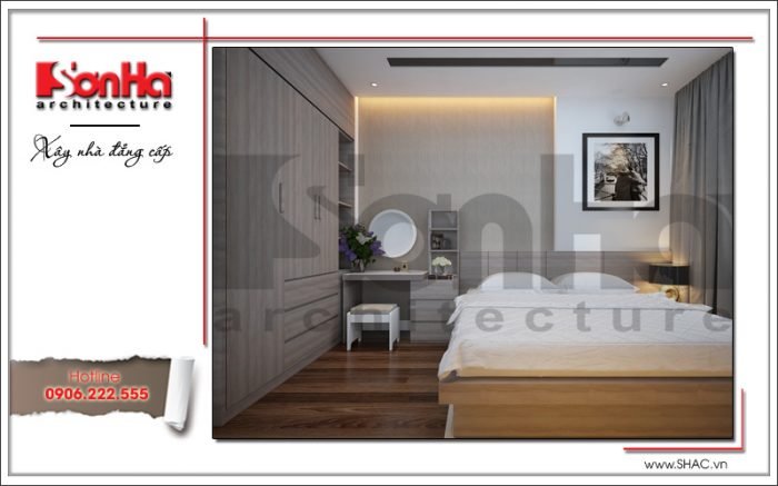 Mẫu thiết kế nội thất phòng ngủ bố mẹ nhà ống hiện đại tại Hải Phòng sh nod 0170