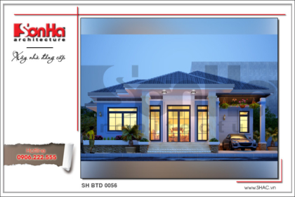 BÌA Thiết kế biệt thự 1 tầng hiện đại tại Bắc Ninh sh btd 0056