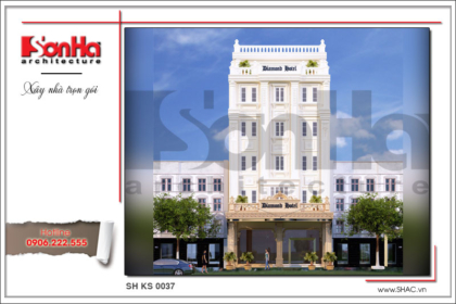 BÌA Thiết kế kiến trúc mặt tiền khách sạn tại Quảng Ninh sh ks 0037