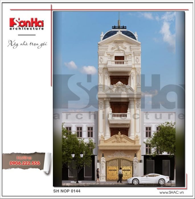 Thiết kế kiến trúcnhà ống Pháp tại Bắc Ninh sh nop 0144
