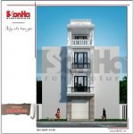 Thiết kế kiến trúc nhà ống kiến trúc Pháp 4 tầng mặt tiền hẹp tại Hải Phòng sh nop 0145
