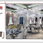 Mẫu Thiết kế phòng ăn nhà hàng 2 tầng kiến trúc Pháp sang trọng tại Phú Quốc sh bck 0045