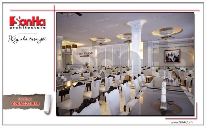 Mẫu nội thất nhà hàng 2 tầng kiến trúc Pháp sang trọng tại Phú Quốc sh bck 0045