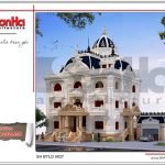 Mẫu kiến trúc biệt thự lâu đài 3 tầng mặt tiền rộng tại Quảng Ninh sh btld 0027