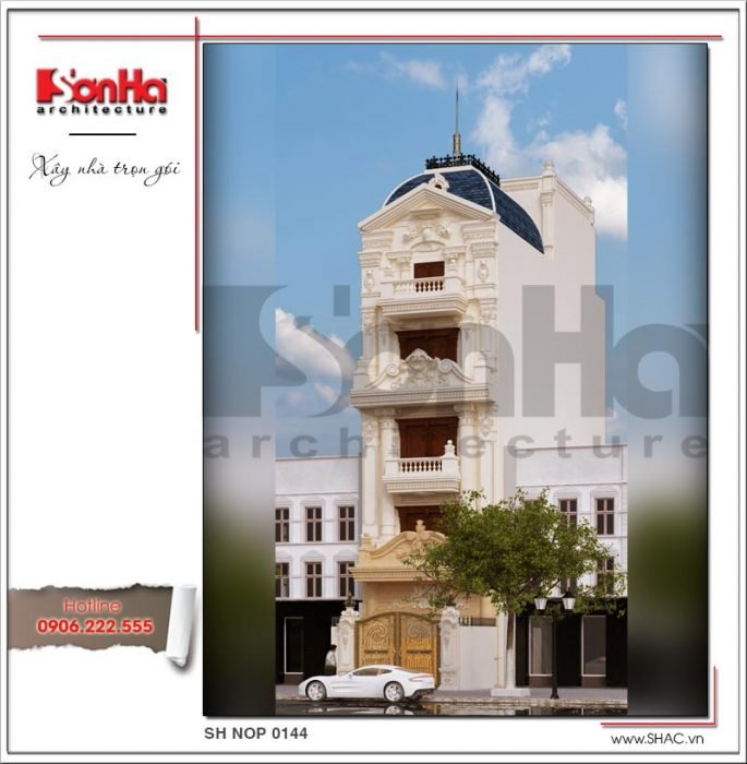 Mẫu thiết kế kiến trúcnhà ống Pháp tại Bắc Ninh sh nop 0144