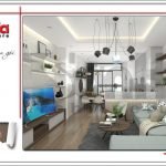 Mẫu Thiết kế nội thất phòng khách chung cư Tràng An Complex hiện đại cao cấp tại Hà Nội