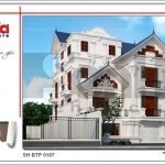 Thiết kế kiến trúc biệt thự Pháp mái ngói xanh tại Quảng Ninh sh btp 0107