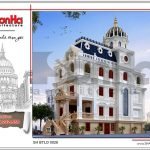 Thiết kế kiến trúc biệt thự lâu đài 2 tầng đẹp tại Lạng Sơn sh btld 0028