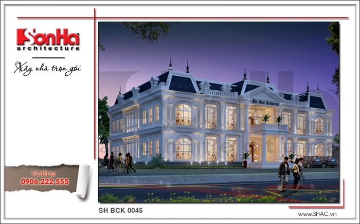 Thiết kế nhà hàng 2 tầng kiến trúc Pháp sang trọng tại Phú Quốc sh bck 0045