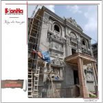 Ảnh thực tế thi công 1 biệt thự lâu đài 3 tầng mặt tiền rộng tại Quảng Ninh sh btld 0027