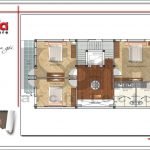 Mặt bằng công năng tầng 2 biệt thự Pháp tại Nam Định sh btp 0108