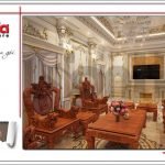 Mẫu nội thất phòng khách biệt thự lâu đài 3 tầng mặt tiền rộng tại Quảng Ninh sh btld 0027