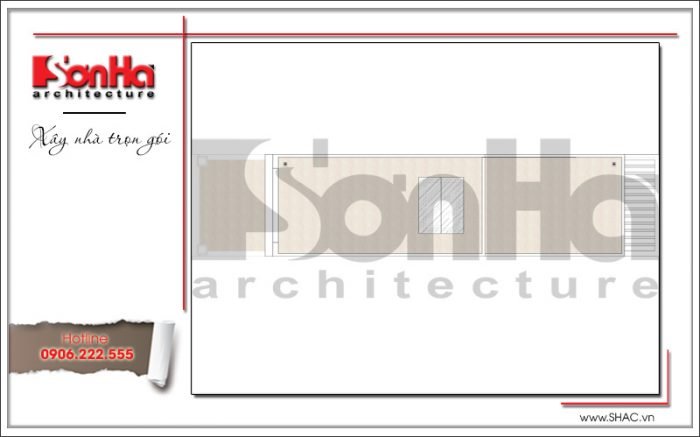 Mặt bằng công năng tầng mái nhà ống kiến trúc Pháp 4 tầng mặt tiền hẹp tại Hải Phòng sh nop 0145