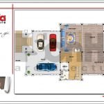 Mặt bằng công năng tầng trệt biệt thự Pháp đẹp tại Sài Gòn sh btp 0109