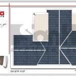 Mặt bằng công năng tầng mái biệt thự Pháp mái ngói xanh tại Quảng Ninh sh btp 0107