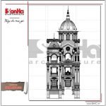 Mặt đứng chính biệt thự lâu đài 2 tầng đẹp tại Lạng Sơn sh btld 0028