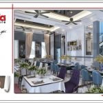 Thiết kế phòng ăn đẹp nhà hàng 2 tầng kiến trúc Pháp sang trọng tại Phú Quốc sh bck 0045