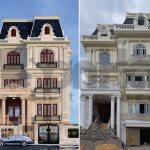 So sánh phối cảnh và ảnh thực tế công trình biệt thự pháp sh btp 0109