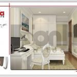 Mẫu Thiết kế phòng ngủ 1 nội thất biệt thự 3 tầng tại khu đô thị Vinhomes Nam Thăng Long, Hà Nội