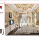 Thiết kế nội thất phòng ngủ biệt thự cổ điển Pháp tại Hà Nội sh btp 0112
