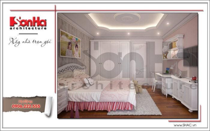 Mẫu Thiết kế nội thất phòng ngủ con gái khu đô thị Ciputra Hà Nội