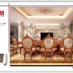 Mẫu Thiết kế nội thất phòng bếp biệt thự lâu đài tại An Giang sh btld 0029