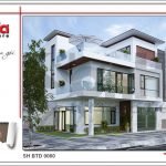 Mẫu kiến trúc mặt tiền biệt thự hiện đại tại Lạng Sơn sh btd 0060