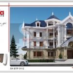 Mẫu Thiết kế kiến trúc biệt thự cổ điển Pháp tại Hà Nội sh btp 0112