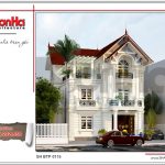 Thiết kế kiến trúc biệt thự Pháp mái ngói đỏ tại Hưng Yên sh btp 0115