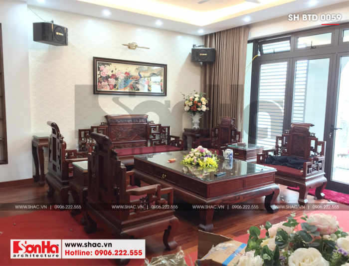 2 Ảnh thực tế nội thất phòng khách biệt thự hiện đại tại hà nội sh btd 0059
