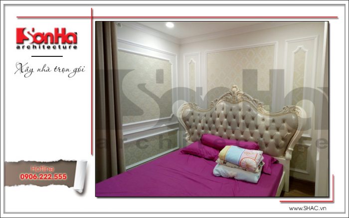 2 Ảnh thực tế nội thất phòng ngủ 1 biệt thự khu đô thị vinhomes nam thang long ha noi