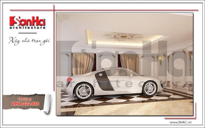 Mẫu Thiết kế gara biệt thự lâu đài tại An Giang sh btld 0029