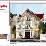 Mẫu thiết kế kiến trúc biệt thự Pháp mái ngói đỏ tại Hưng Yên sh btp 0115