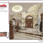 Thiết kế nội thất phòng khách biệt thự cổ điển Pháp tại Hà Nội sh btp 0112