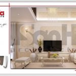 Thiết kế phòng khách biệt thự 3 tầng tại khu đô thị Vinhomes Nam Thăng Long, Hà Nội